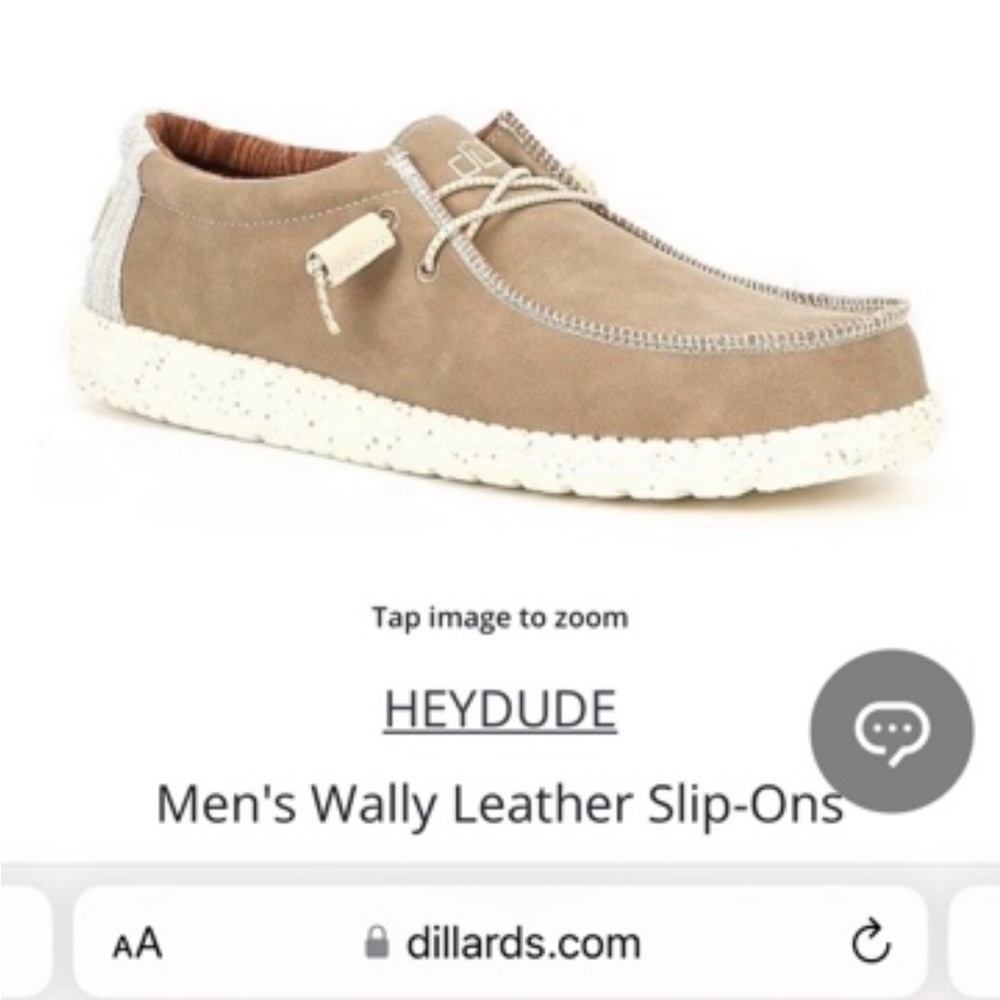 NIB HEY DUDE MEN’S WALLY RECYCLED LEATHER SHOE - SIZE 11